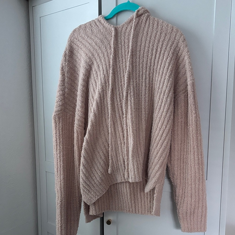 NWT Altar'd State Ribbed Hooded Pullover - Light Taupe